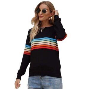 HERA COLLECTION Rainbow mid length Sweater Size Large